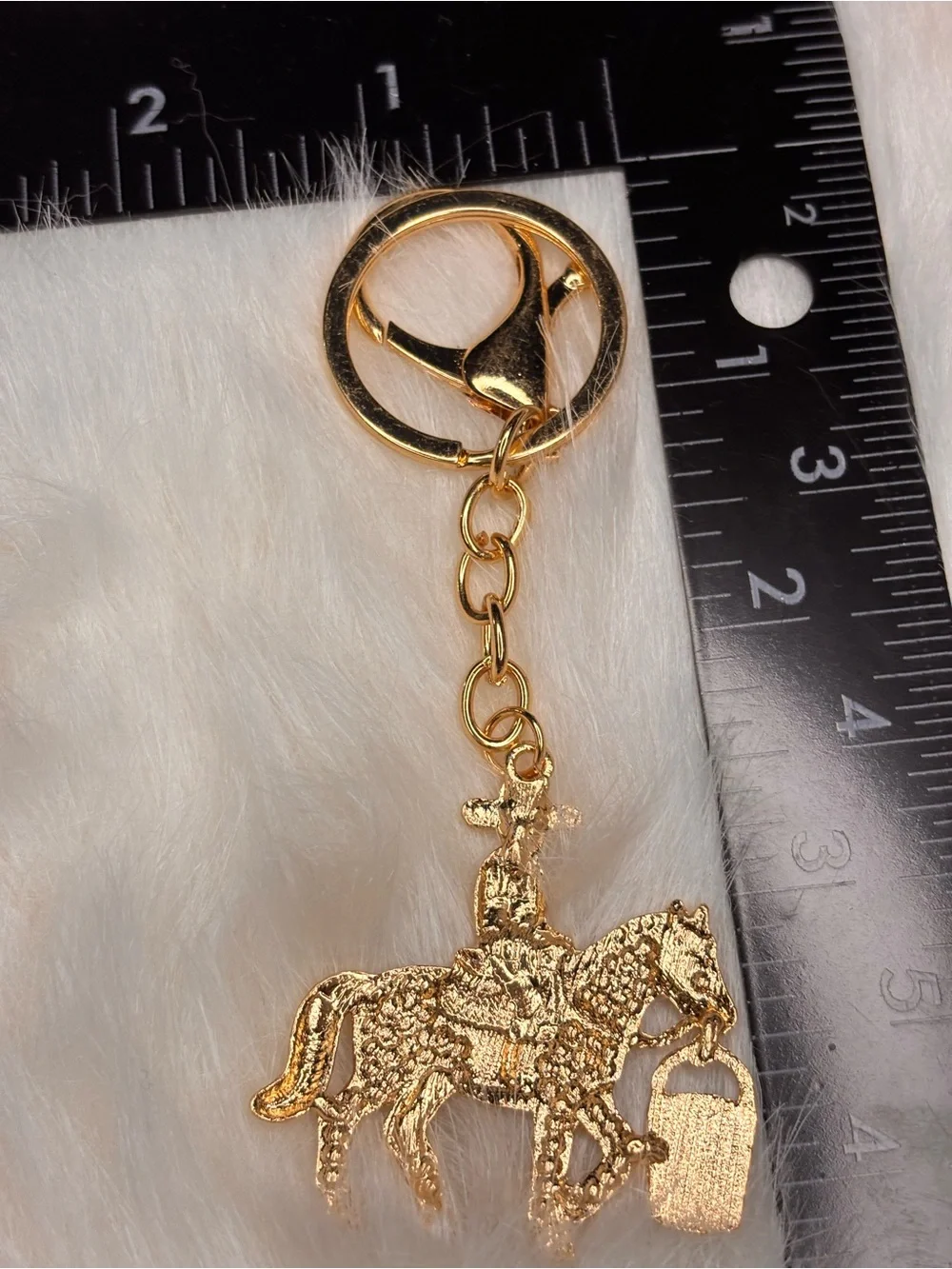 Purple Rhinestone Cowboy Horse Western Keychain Bag Charm
